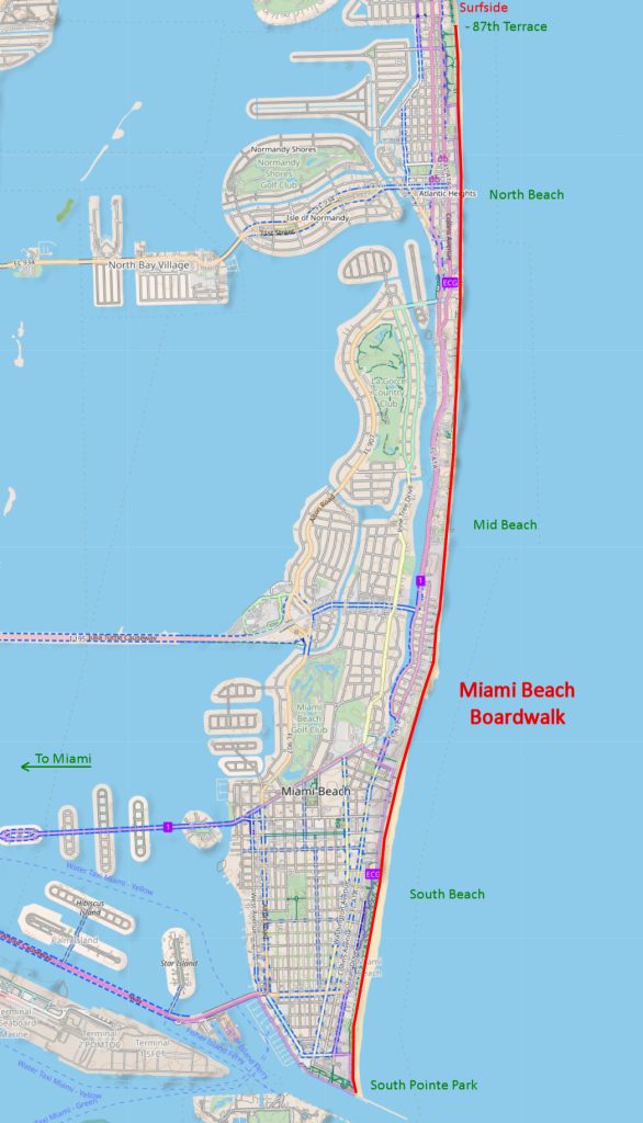 miami beach boardwalk map complete